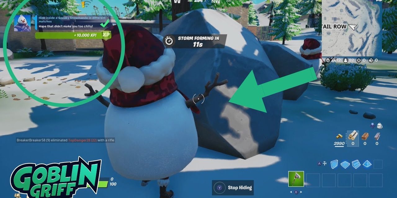 How to Hide Inside a Sneaky Snowmando in Different Matches | Operation Snowdown Quest | Fortnite Winterfest 2020